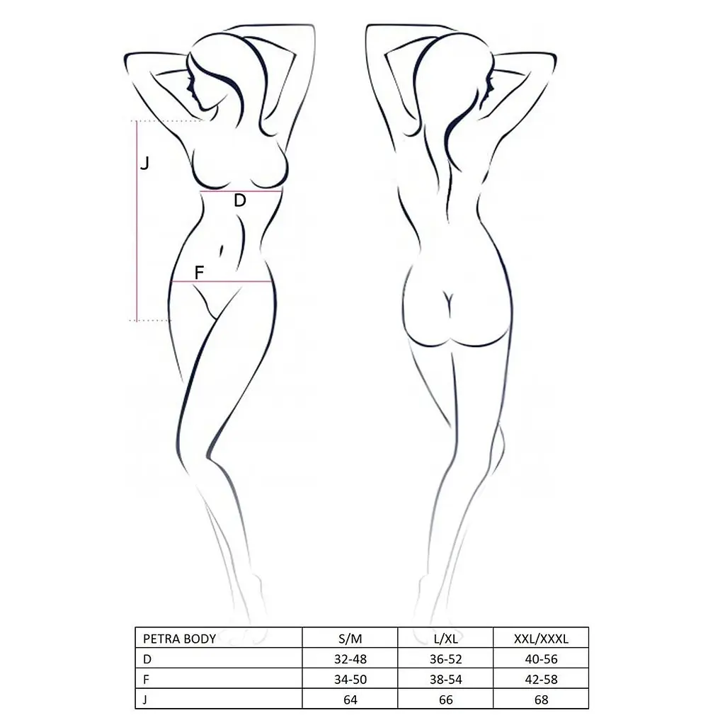 Боді-монокіні з глибоким декольте PETRA BODY black XXL/XXXL — Passion Exclusive - фото 4