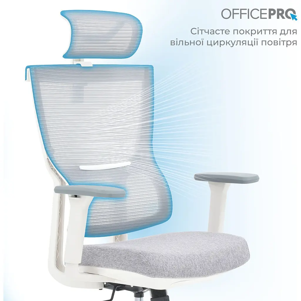 Офисное кресло OfficePro Elegant OC600-W-LG-LG White/Light Gray [148651] - фото 9