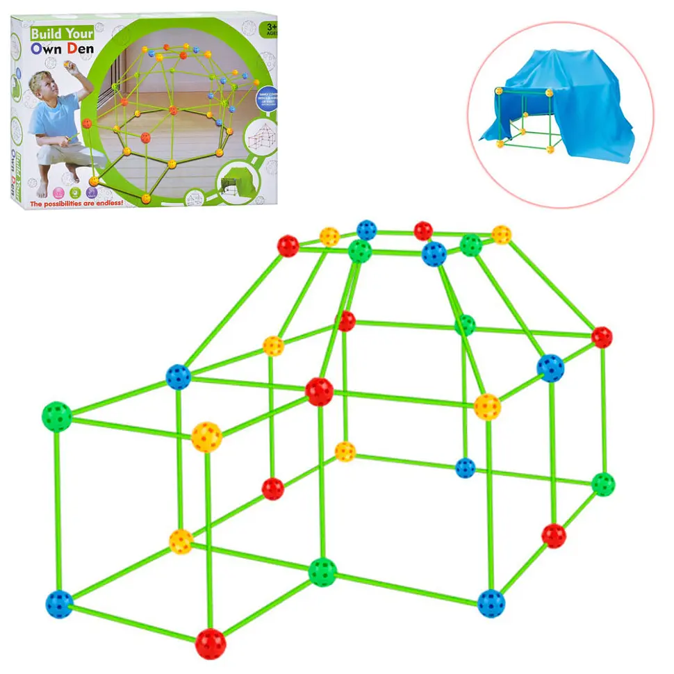Дитячий конструктор-намет Bambi Build your own den 2020-36A трубки та кульки - фото 2