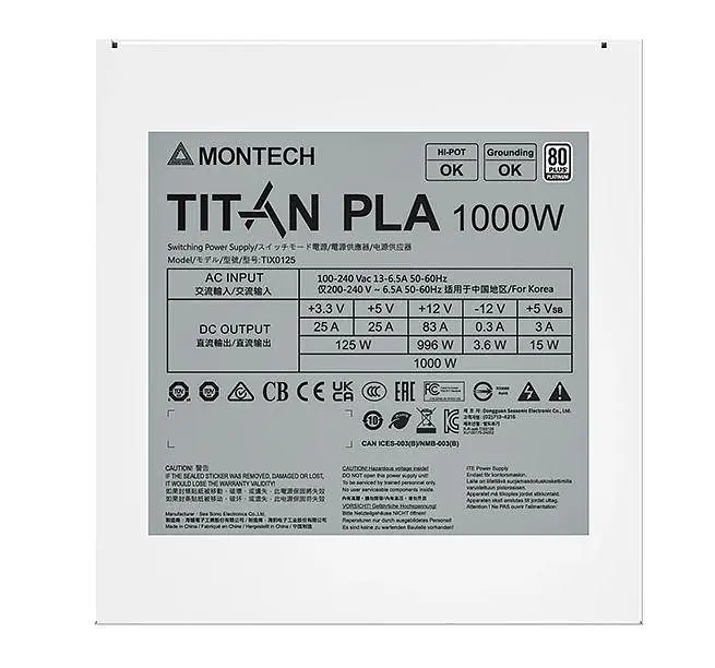 Блок живлення ATX 1000W TIX0125 TITAN PLA 1000 MONTECH - фото 5