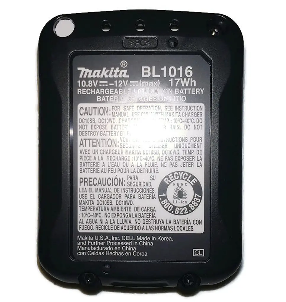 Набір акумуляторів BL1016 та зарядний пристрій для продукції Makita CXT (197652-7) - фото 7