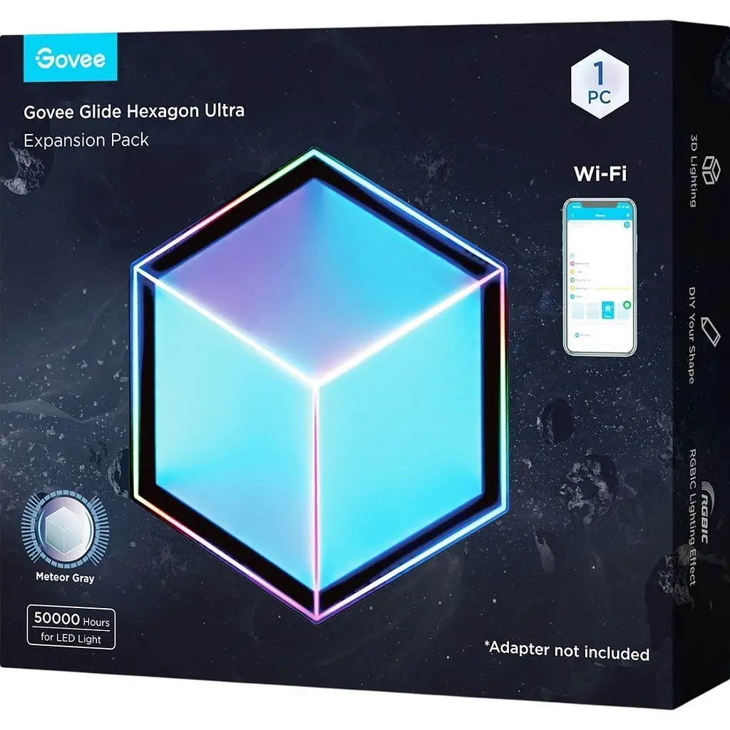 Додаткова світлодіодна панель Govee H106A Glide Hexagon Light Panels Ultra Expansion Pack 1шт (H106A007-OF-EU) [145630] - фото 3