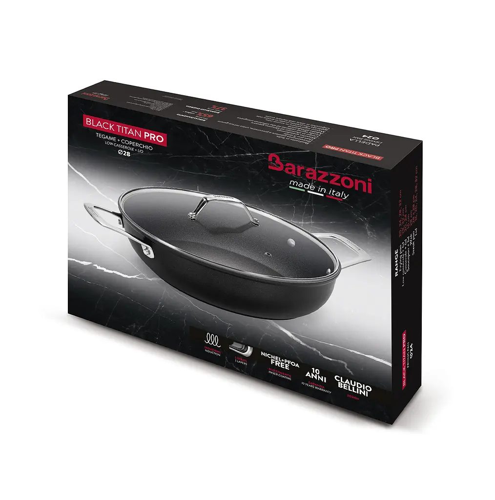 Каструля низька з кришкою Barazzoni Black Titan 32 см 5.8 л (85560403298) - фото 3