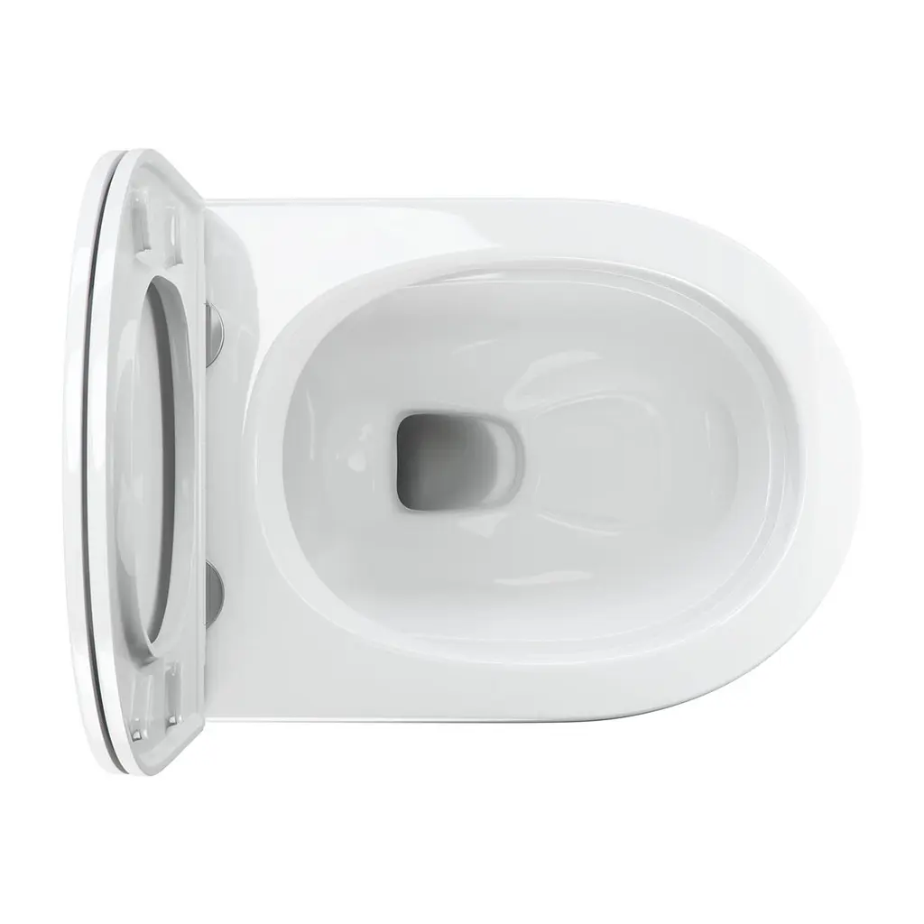 Унитаз Omnires Ottawa Comfort 54x36 подвесной без ободка сиденье дюропласт white gloss OTTAWACMWBP, Белый - фото 3