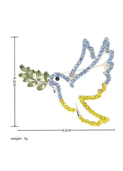 Брошь Голубь мира брошь-булавка символ Украины желто-голубая - фото 4