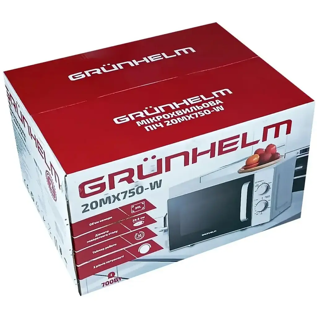 Микроволновая печь Grunhelm 20MX750-W 700 Вт 20 л белая (138239) - фото 7