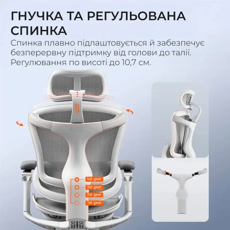 Офісне крісло Sihoo DORO C300 Pro Mesh White (DORO-C300-PRO-M102) - фото 10