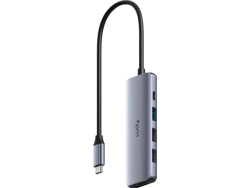 Док-станція CUDY 5-in-1 Grey (UH405)