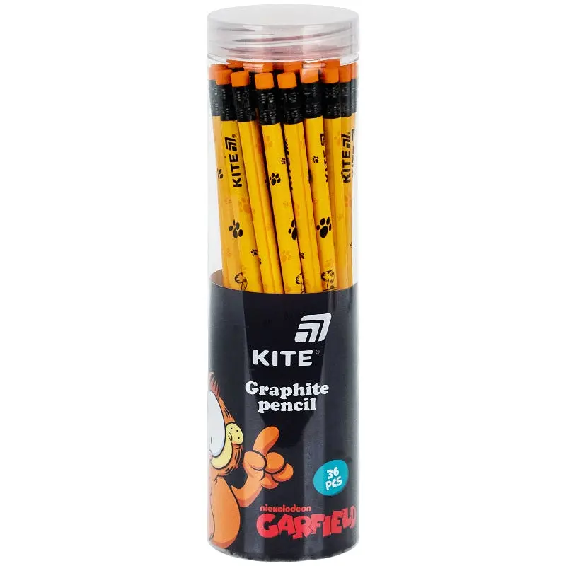 Набір олівців графітних з гумкою Kite Garfield тригранні 36 шт. (GF26-046) - фото 2