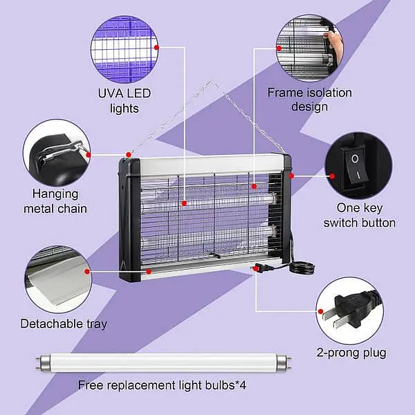 Лампа антимоскітна Led 12W Insect Killer, електроловушка для мух і комарів - фото 5