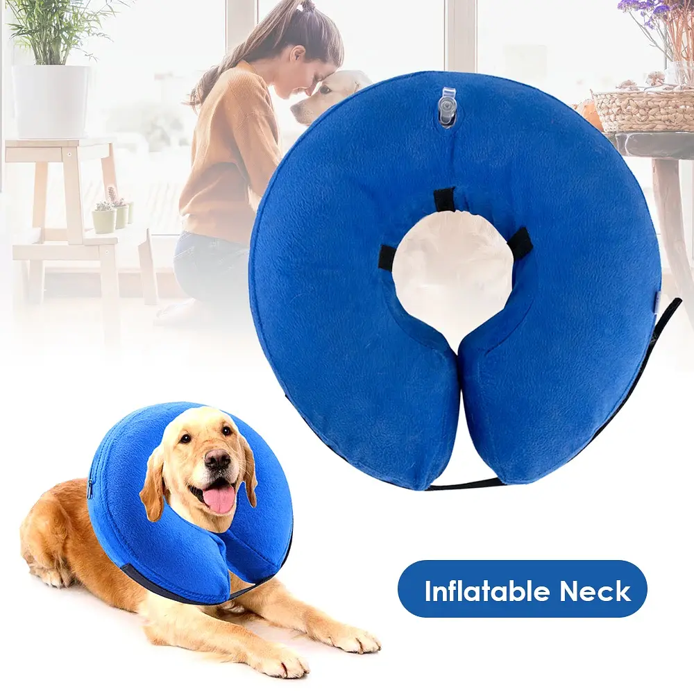 Захисний надувний нашийник для собак Derby Protective Inflatable Dog Cone Collar Blue, M - фото 2