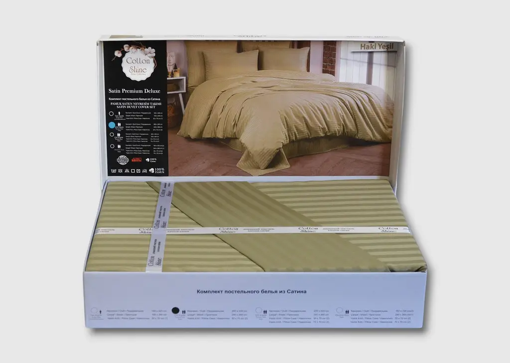 Постельное белье Haki Yesil Сатин-Stripe Cotton Shine pbe0052031 - фото 2