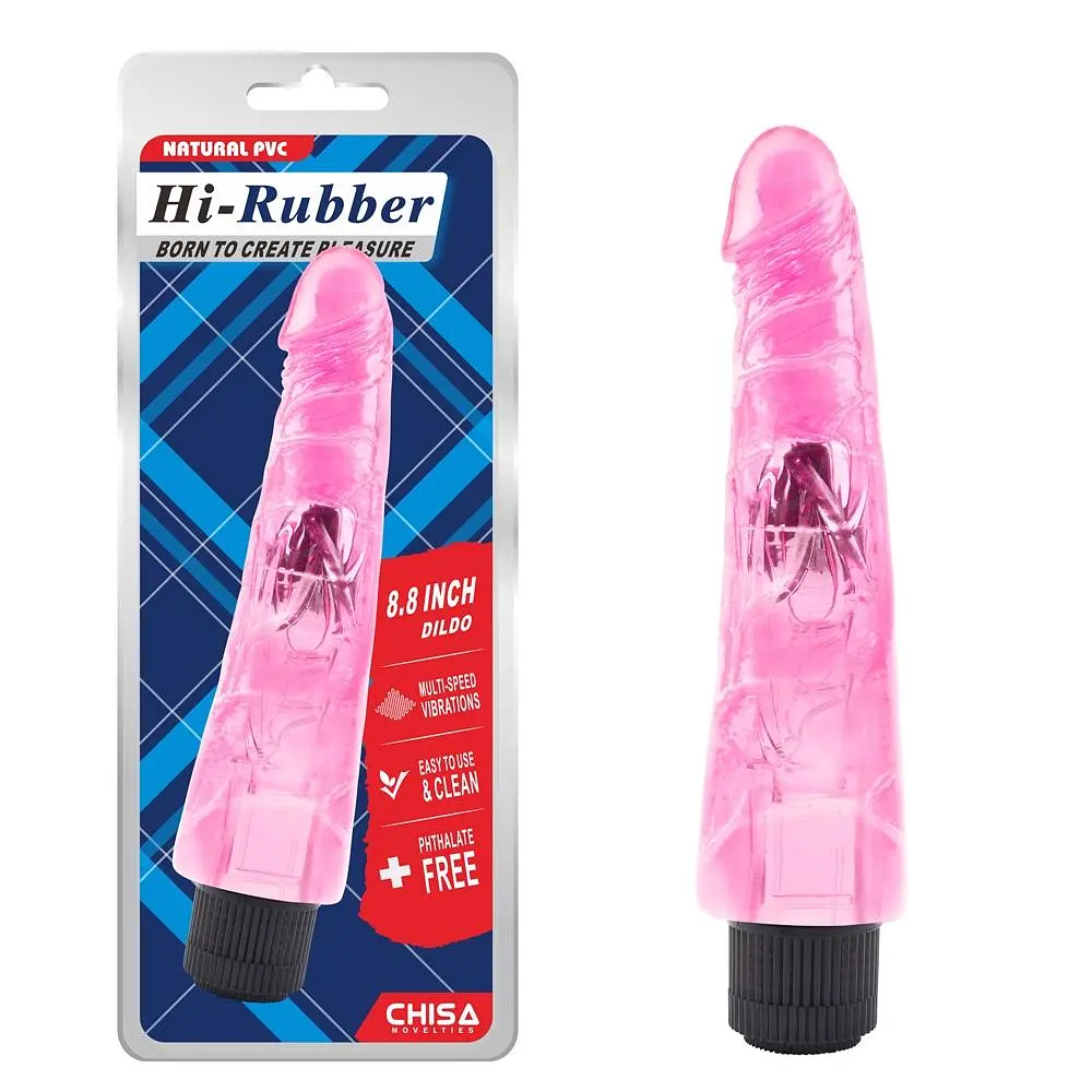 Вібратор Hi-Rubber 8.8 Inch Dildo 23 см рожевий - фото 2