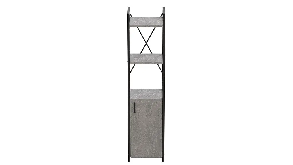 Этажерка 3/34 Ferrum-decor Серии Конект с тумбой 144x34x28 Белый ДСП Бетон (FRD-104434) - фото 4