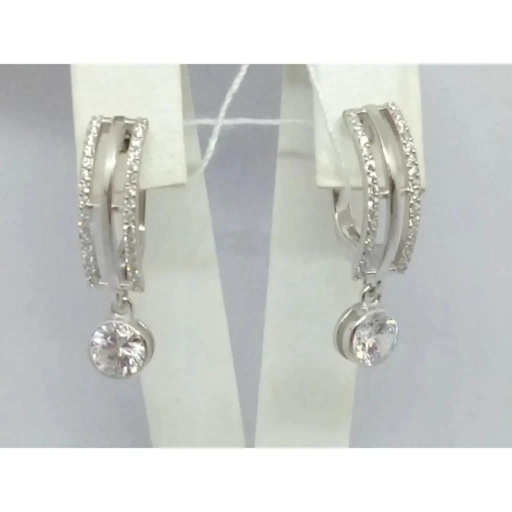 Серебряные серьги Vegas с фианитами. 20048Р - фото 3