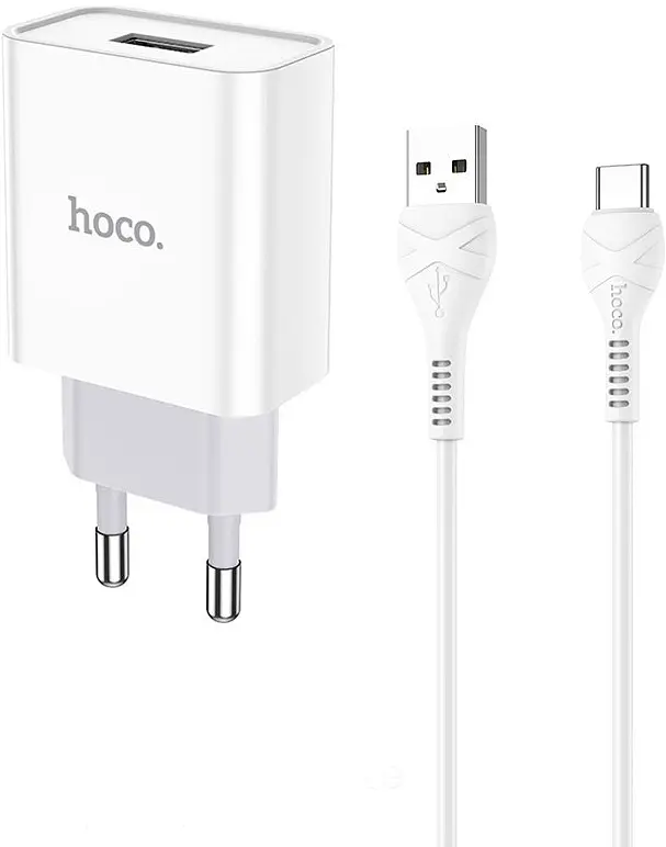 Зарядний пристрій HOCO C81A Asombroso single port charger set Type-C white - фото 2