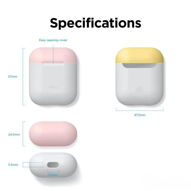 Чохол Elago Duo Case White/Pink/Yellow для Airpods різноколірний (EAPDO-WH-PKYE) - фото 4