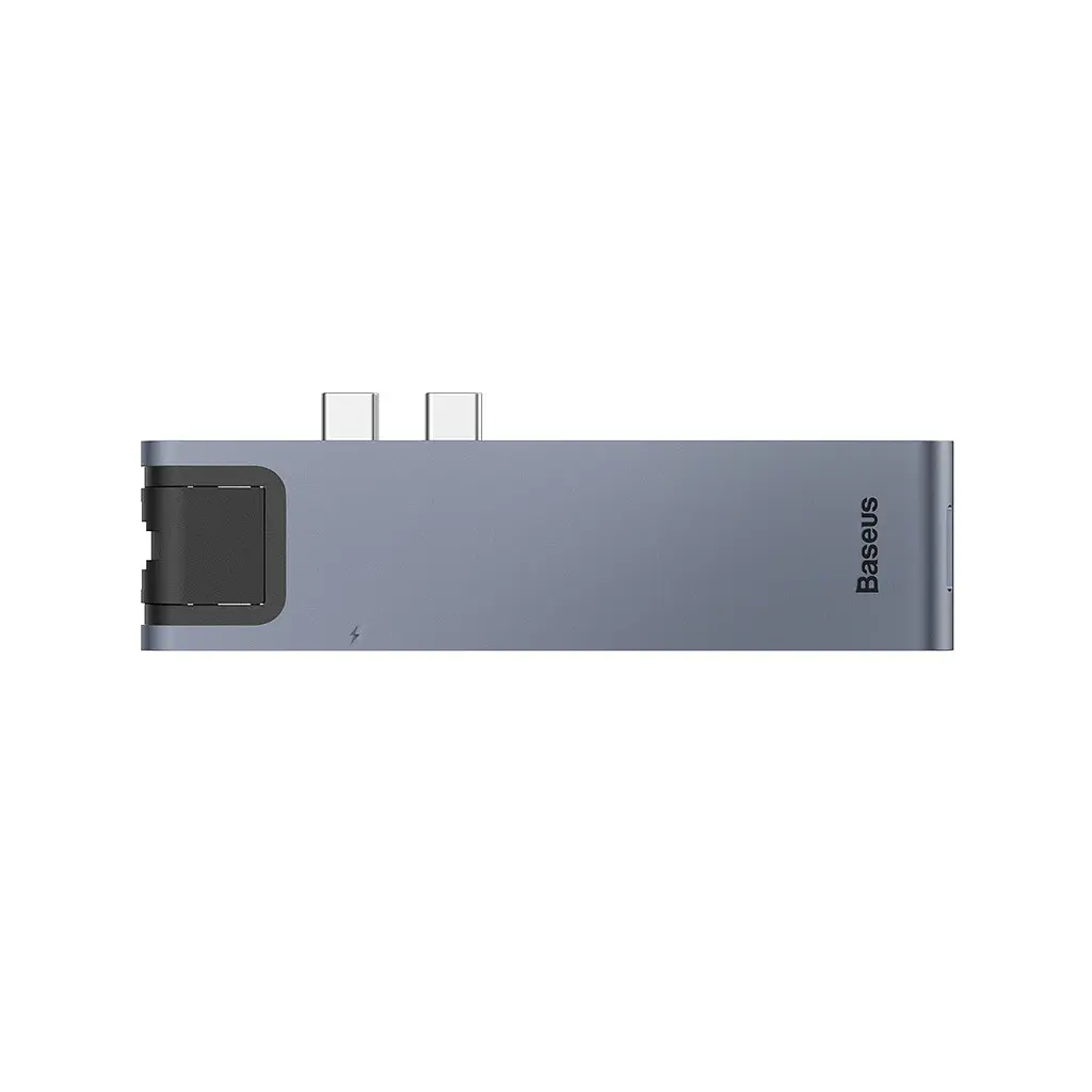 Концентратор Baseus USB-C Thunderbolt 7-in-1 2xUSB 3.0 + 1xUSB-C PD + HDMI 4K60Hz + SD/TF + 1xRJ45 1000Mbps gray (CAHUB-L0G) - фото 2