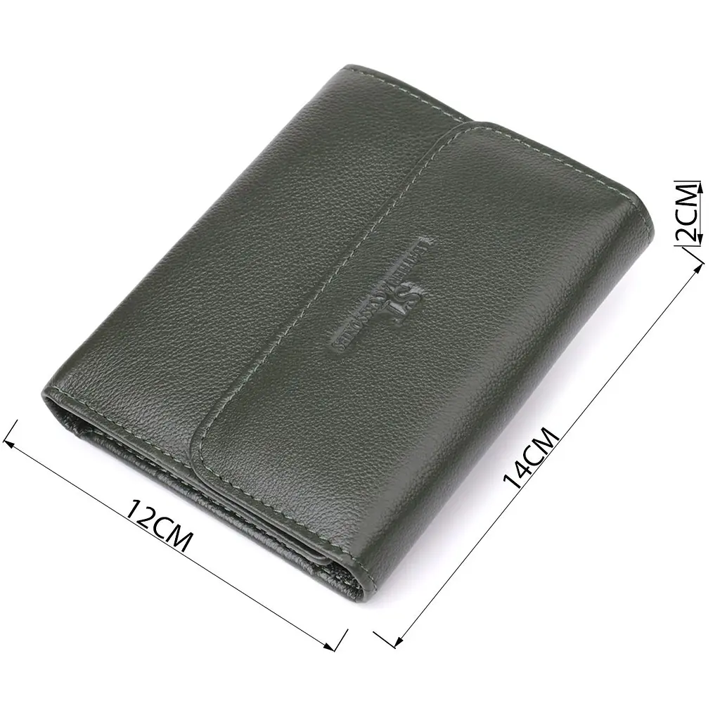Стильний гаманець середнього розміру із натуральної шкіри ST Leather 23075 зелений - фото 3