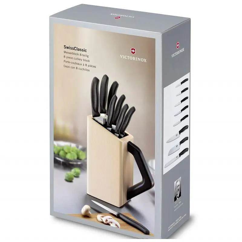 Набір кухонний Victorinox SwissClassic Cutlery Block 8шт з чорн. ручкою з підставкою (8 ножів) - фото 7