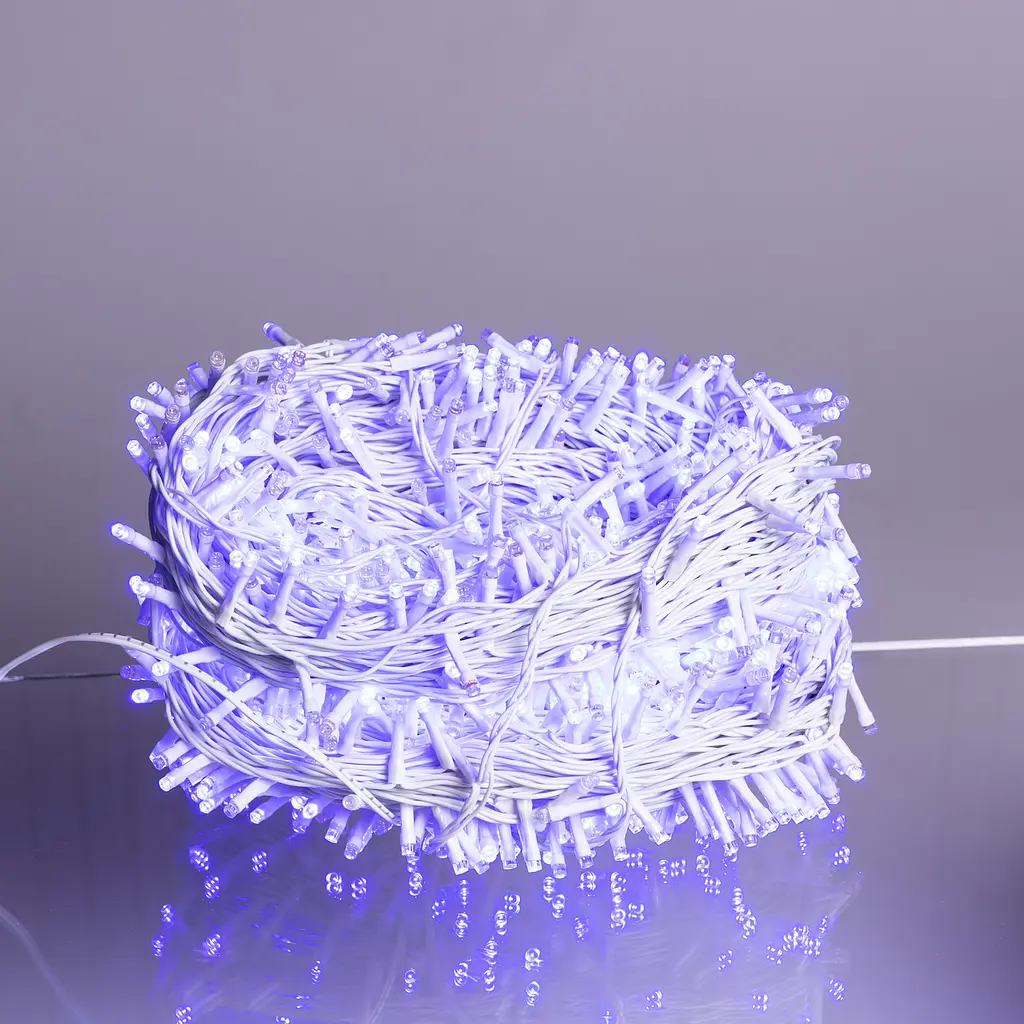 Новорічна гірлянда Різдвяна фея вулична GarlandoPro 100 м 1000 LED гірлянда на вулицю 8 режимів роботи білий провід Синій CF1000L100MWBL - фото 3