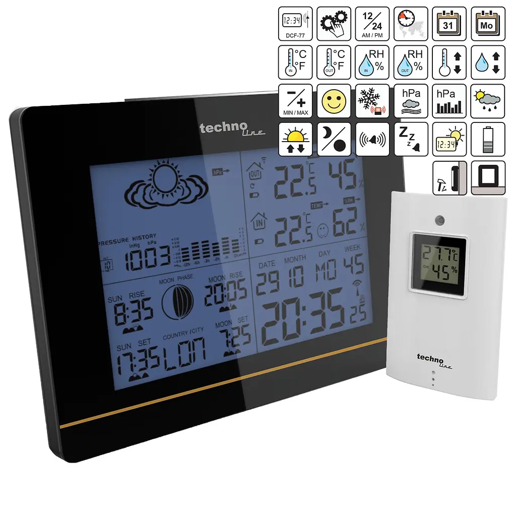 Метеостанція Technoline WS6750 Black (WS6750), Чорний - фото 9