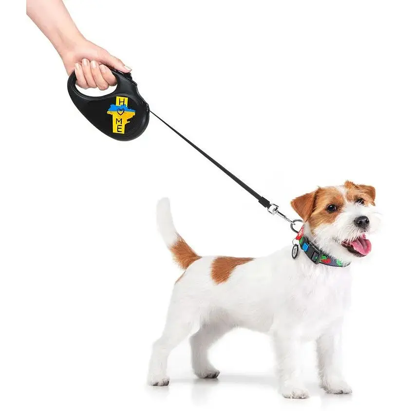 Повідець-рулетка для собак Waudog R-leash, малюнок "Дім", S, до 15 кг, 5 м, світловідбиваюча стрічка чорний - фото 8
