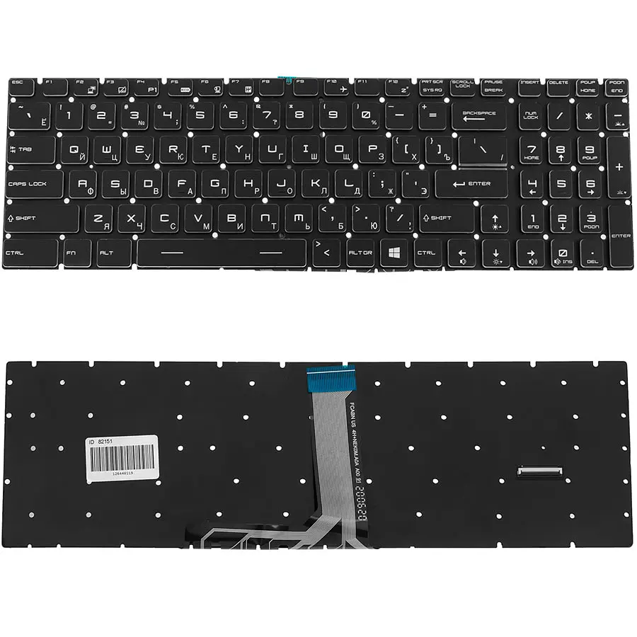 Клавіатура для ноутбука MSI (GE63, GE73) rus, black, без фрейма, підсвічування клавішRGB (оригінал) - фото 2