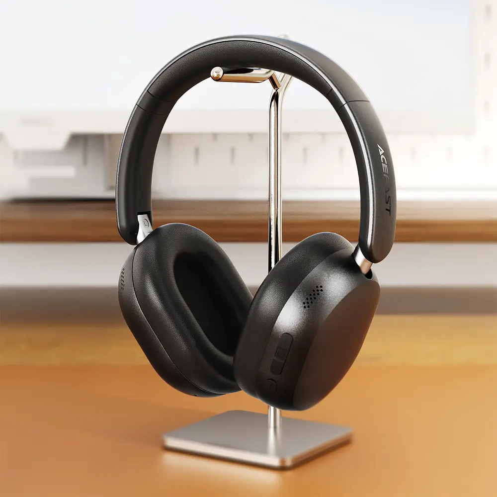 Бездротові накладні навушники Acefast H12 hybrid active noise cancelling wireless headset Black (6974316285724) - фото 5