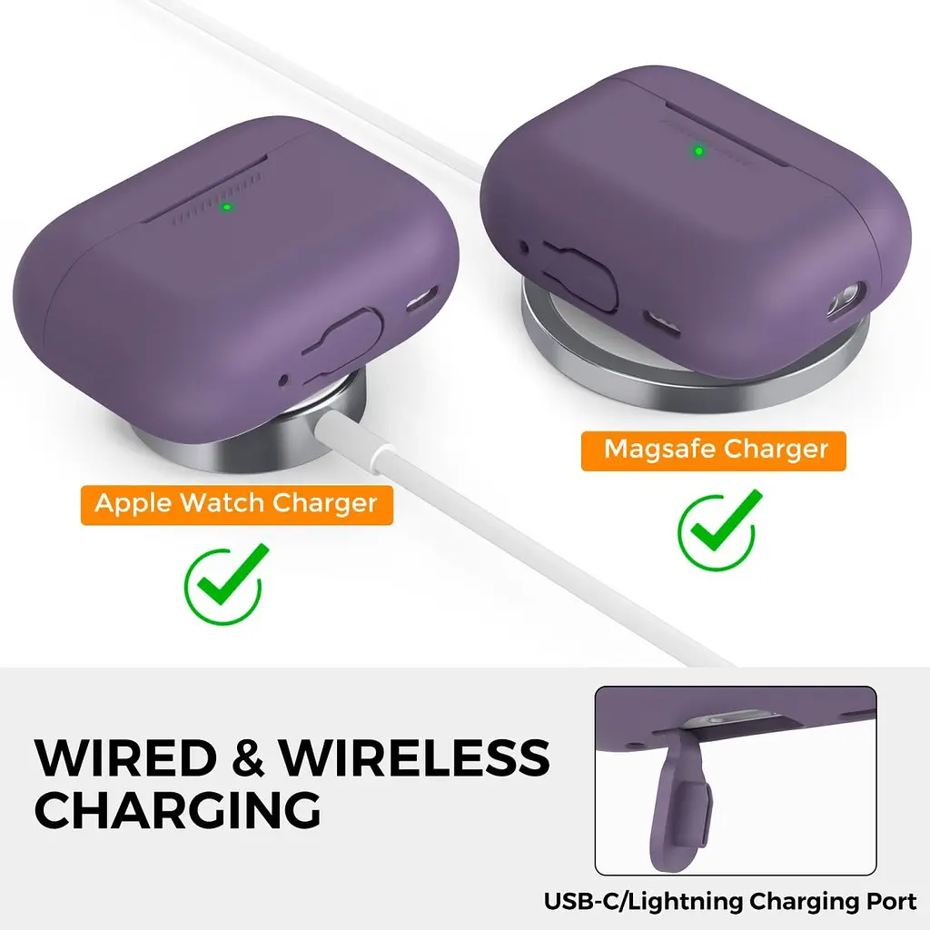 Чохол AhaStyle Colorful Silicone Case для AirPods Pro 2 Dark Purple [CP-187-2-C-DP] [133835] - фото 4