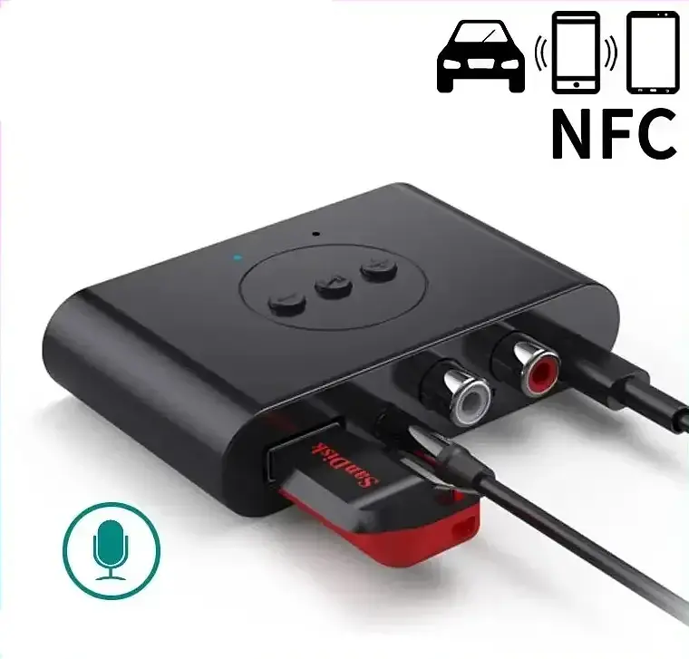 Bluetooth-адаптер 5.0 BLS-B21 NFC, аудіоприймач стереоресивер - фото 2