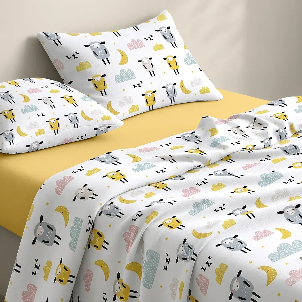 Дитяча постільна білизна фланель в ліжечко SHEEP YELLOW CS2 COSAS (2200000003690) - фото 2