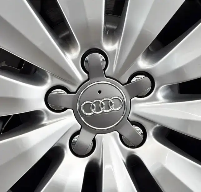 Ковпачки на литі диски Audi 135 х 57 мм П'ятикутний об'ємний логотип Сірі (4F0 601 165N 7ZJ) 1 шт - фото 2