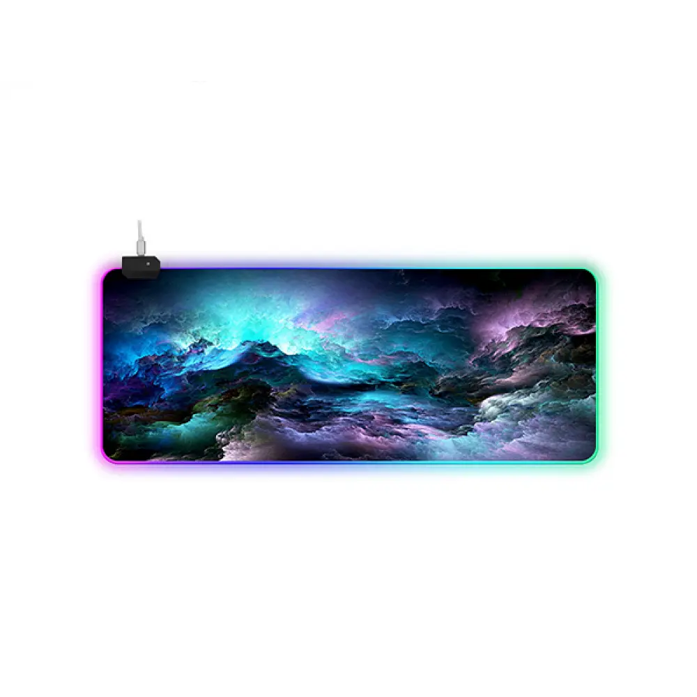 Ігрова поверхня для комп'ютерної миші та клавіатури RGB з підсвічуванням UKC килимок на стіл нековзний 80х30 см G-613