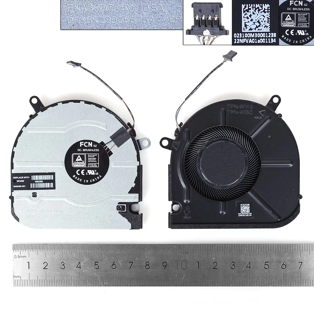 Вентилятор для HP Envy X360 15-EU 15-ES TPN-W149 TPN-W150, (вентилятор CPU, FNA3 DFS5K22805673A, M45465-001) - фото 3