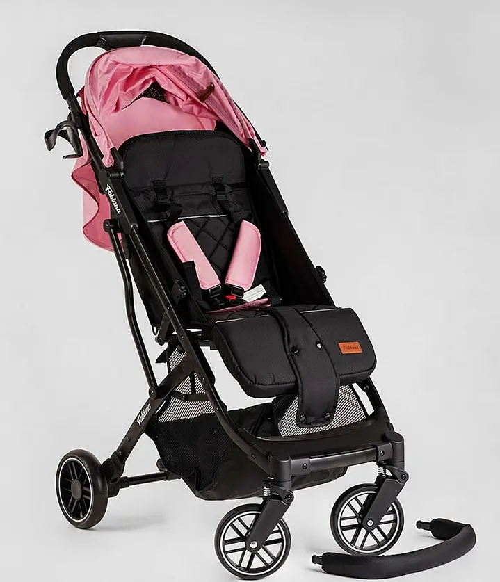 Коляска прогулянкова дитяча 65102 JOY Fabiana, колір рожевий, рама сталева, футкавер, підсклянник, телескопічна ручка (6989180360149) - фото 4