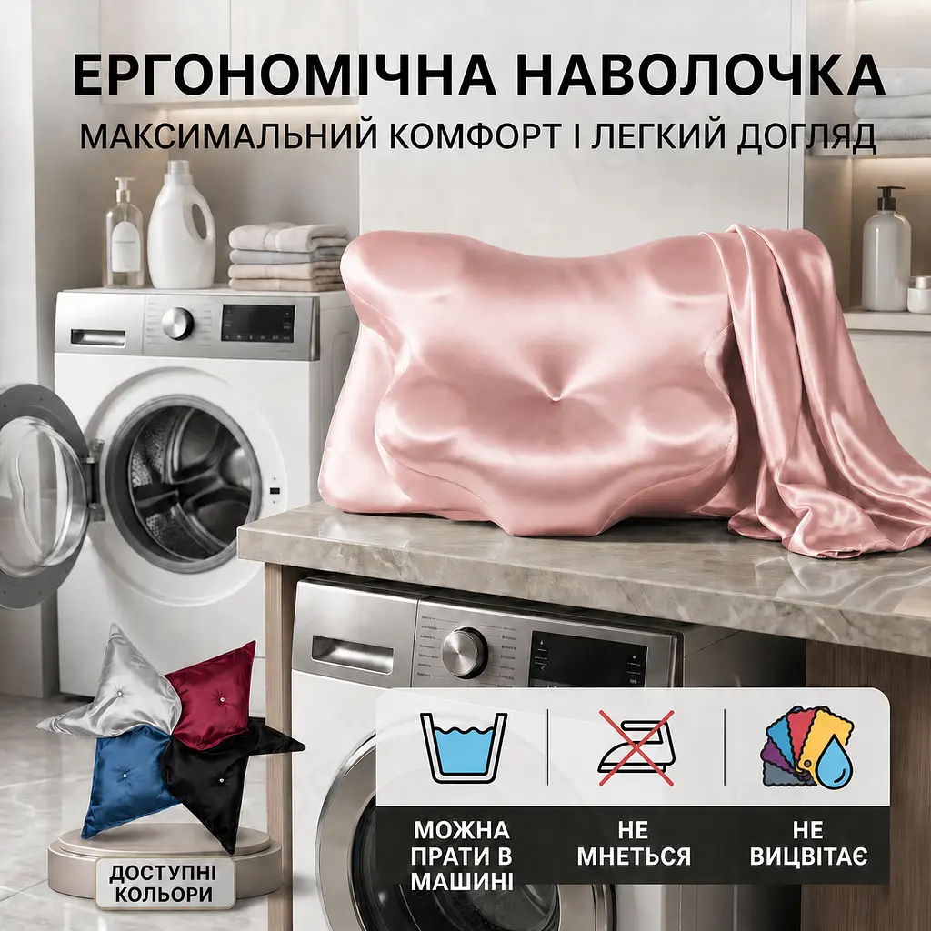 Знімна наволочка для подушки Solve Метелик рожева 62 x 41 см (KT8001207-N) - фото 4