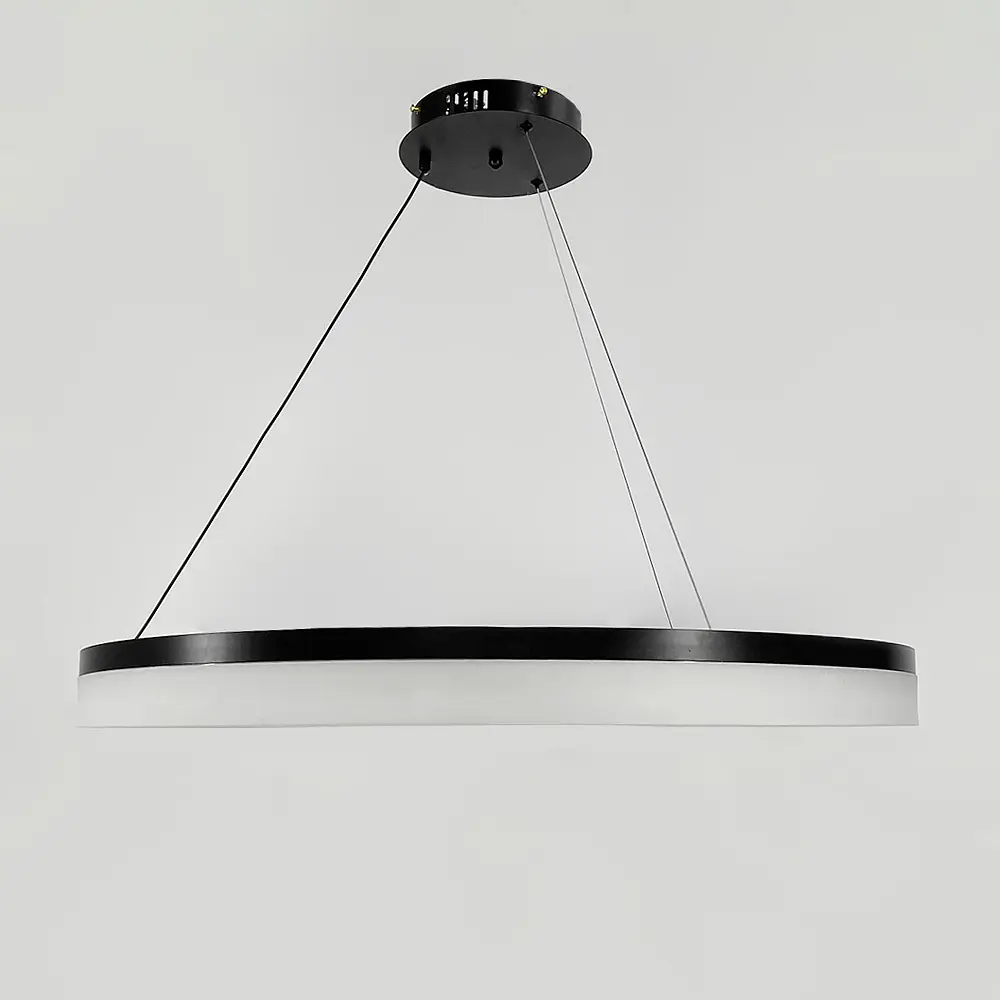 Современная LED люстра в черном каркасе Ø 80 см Ст. M 2702-800 BK | Line F - фото 4