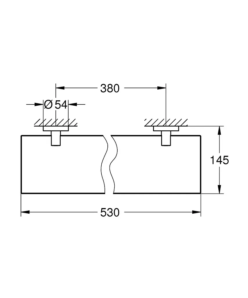 Поличка скляна Grohe QuickFix Start 530 мм 412022430, Чорний матовий - фото 4