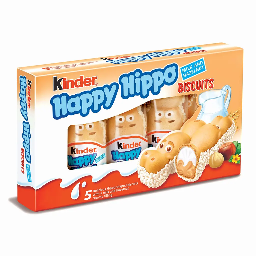 Вафельні батончики бегемотики Kinder Happy Hippo Hazelnut 5 шт, 104 г