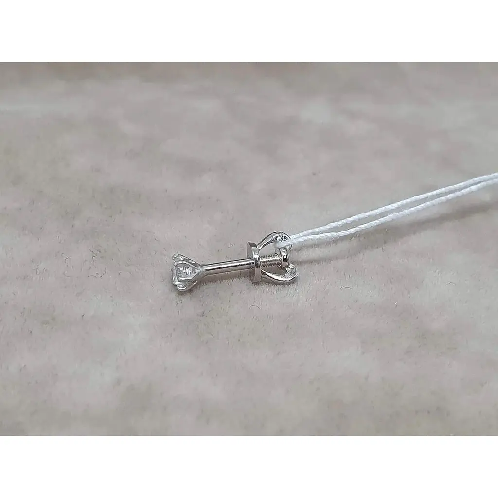 Серебряная моносерьга пуссета Vegas с фианитом. 20082/1Р - фото 3