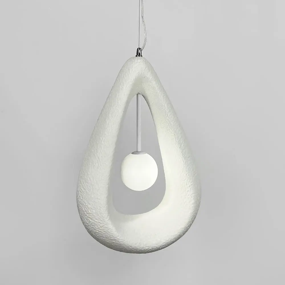 Гіпсовий світильник у білому кольорі 34х50 см | Арт. MJ40-330*500 WT | Line F - фото 3