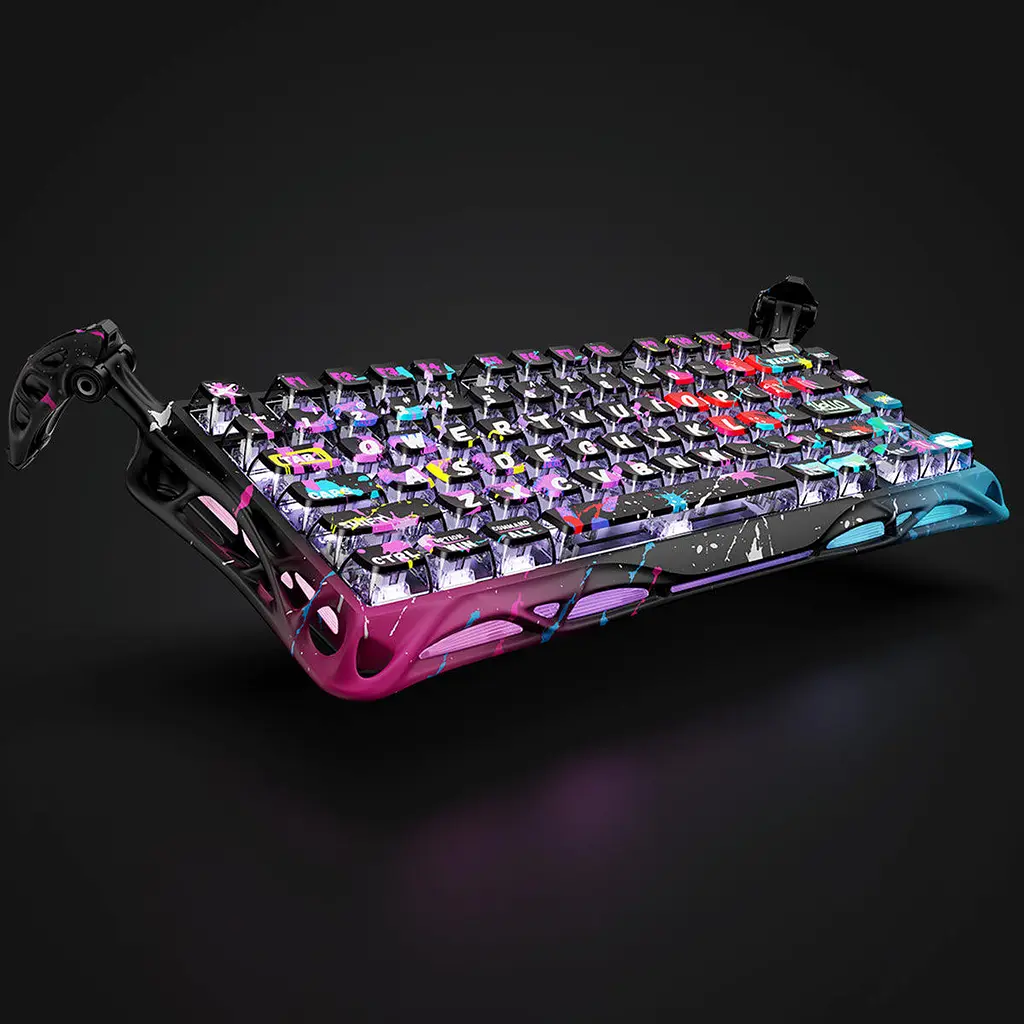 GravaStar Клавіатура механічна Mercury V75 Pro 80keys, Magnetic Jade Gaming, 8K, USB-A, RGB, Neon Graffiti - фото 7