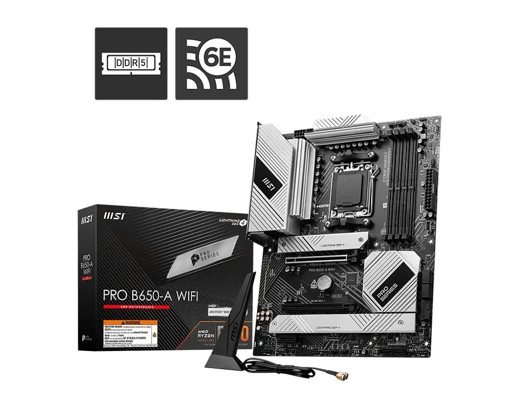 Материнская плата PRO B650 WIFI sAM5 B650 4xDDR5 M.2 HDMI DP WiFi BT ATX MSI teh0019096 - фото 7