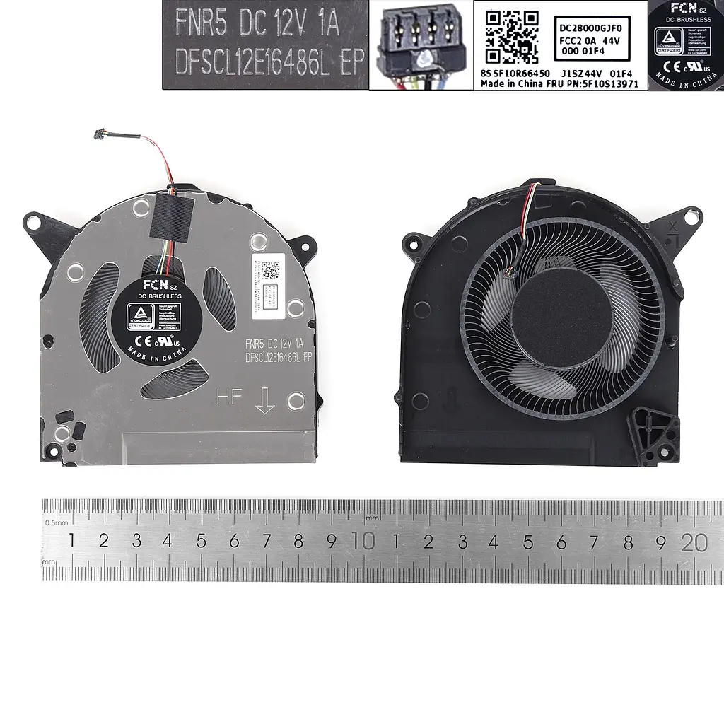 Вентилятор для Lenovo Legion S7-15ACH6 Type 82K8, (12V CPU fan, FNR5 DFSCL12E16486L, DC28000GJF0) - фото 3