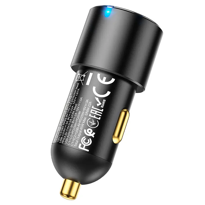 АЗП Hoco NZ6 PD45W 3-port ( 2C1A ) car charger Black - фото 2
