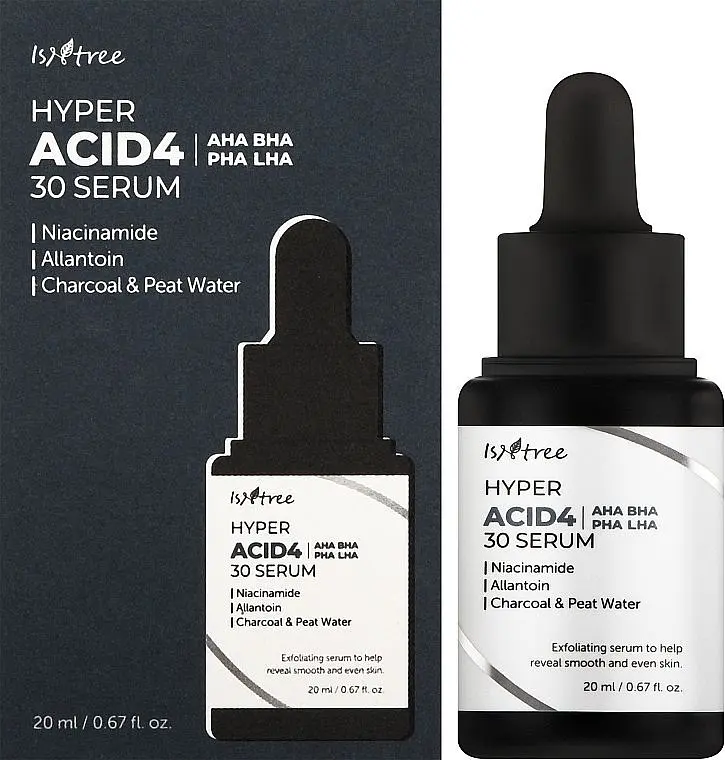 Сироватка-пілінг змивна на основі кислот 20 мл Isntree Hyper Acid 4 AHA BHA PHA LHA 30 Serum - фото 2