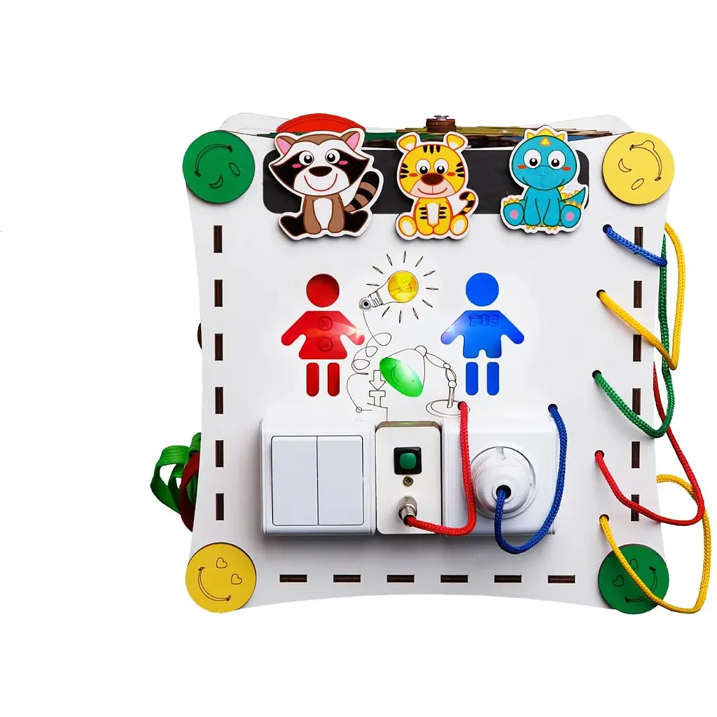 Бизикуб GoodPlay с подсветкой развивающий 25х25х25 см (K009) - фото 6