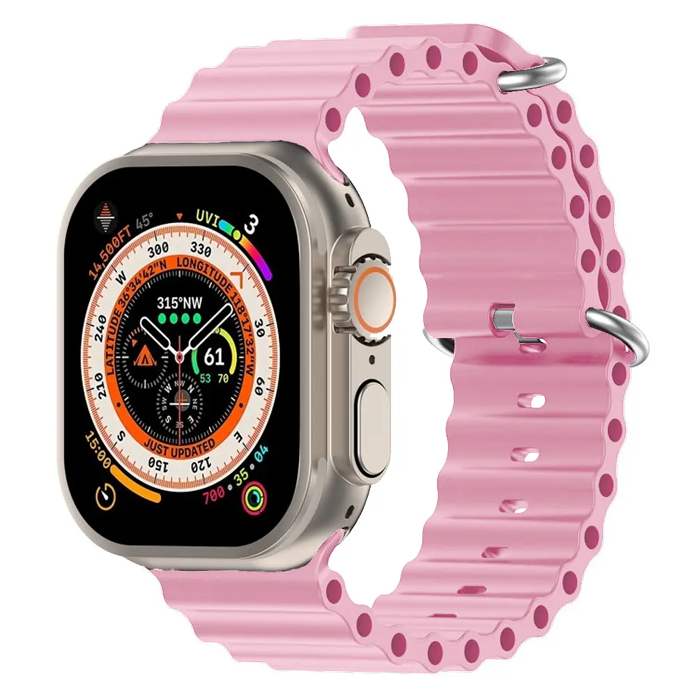 Силіконовий ремінець на смарт-годинник для Apple Watch 38,40,41,42 mm, Ocean Band, vintage rose, зі зручною застібкою, для годинника епл вотч, спортивний, ArmorStandart (ARM74240) - фото 2