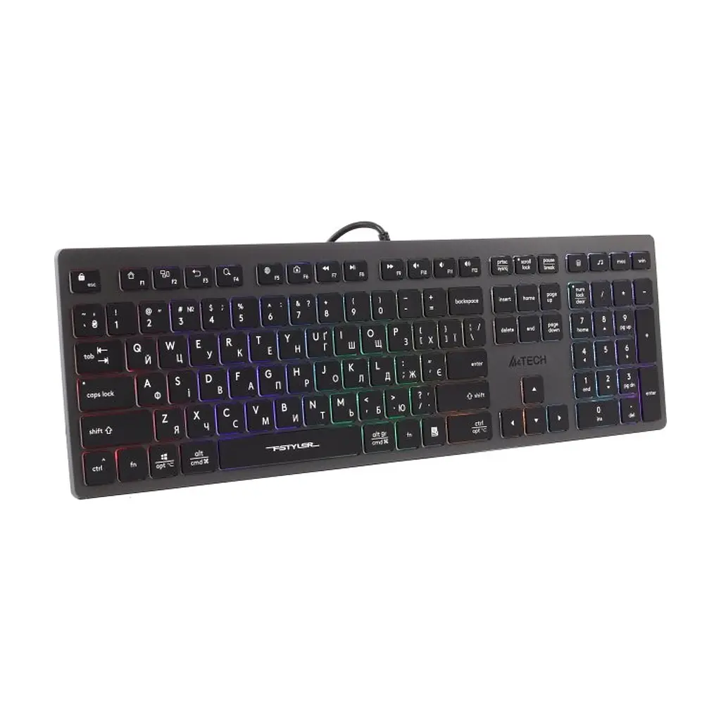 Клавіатура A4Tech FX60H USB Grey Neon Backlit (4711421978309) - фото 3